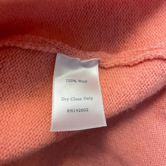 Sail To Sable Wool Sweater Women S Classic V Neck Side Vents Soft Pink - Picture 6 of 6